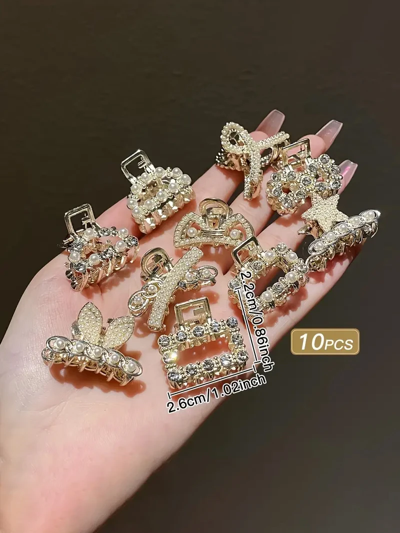 10 gelegeerde strasssteentjes voor haarclips, modieuze kleine haaraccessoires