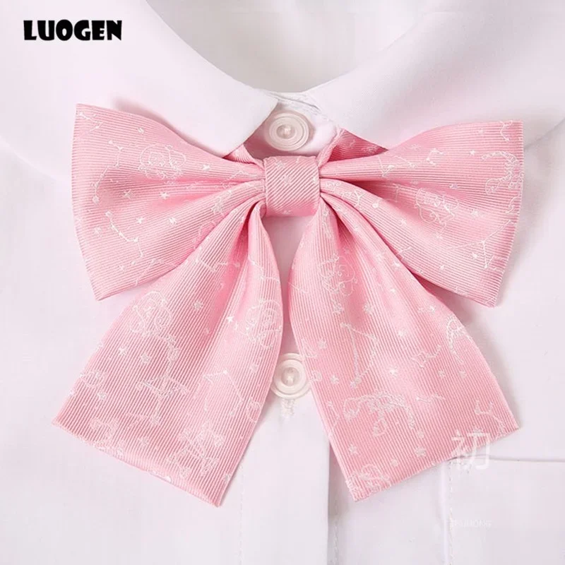 

Japanese School JK Uniform Girl Bow Tie 2024 Women Yarn-dyed Constellation Bow Tie Bow Floral Accessories