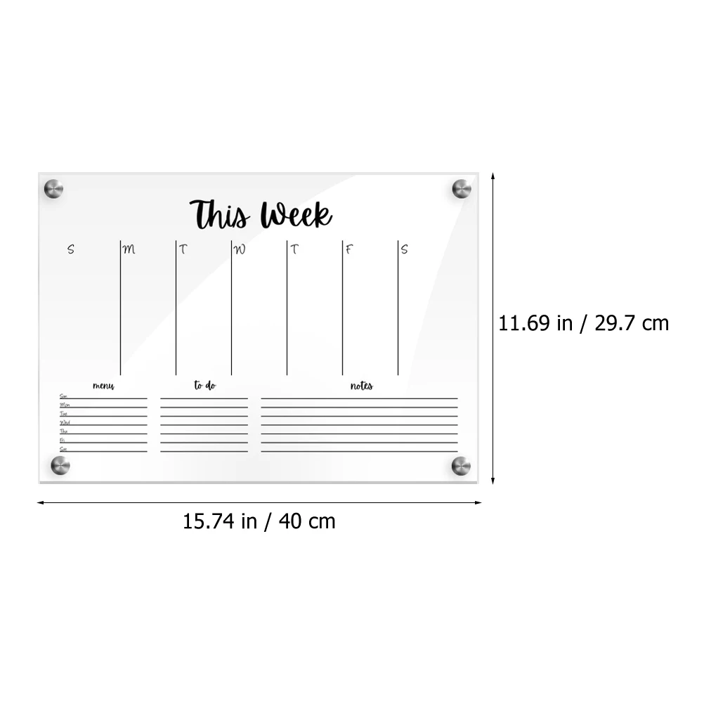 

1 Set Acrylic Memo Erasable Notepad With Pen Transparent Whiteboard For Office Wall Decor Message Write