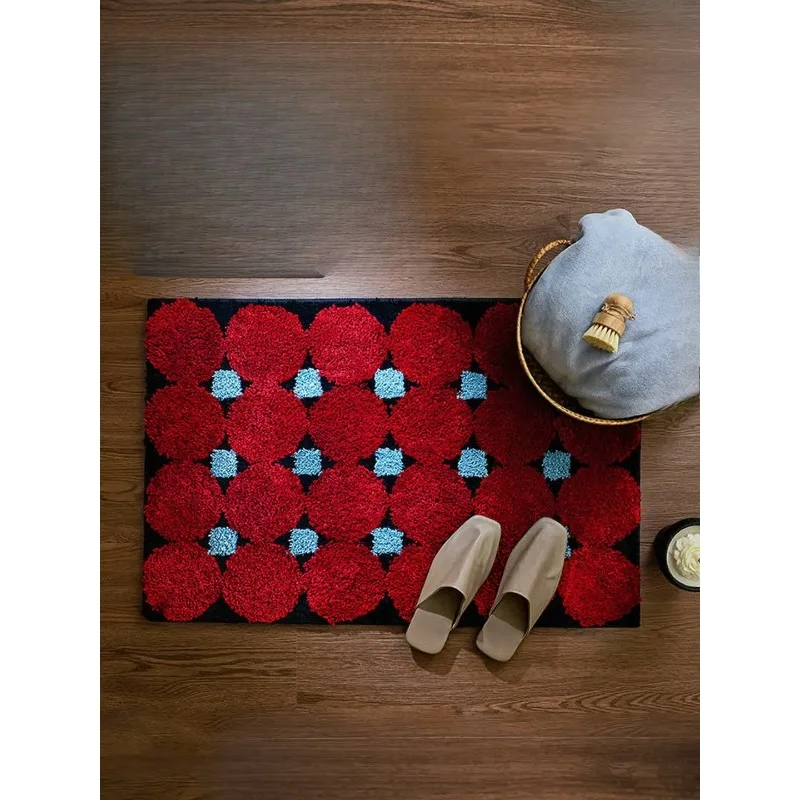 Vintage-style bathroom floor mat, thickened absorbent foot mat, non-slip carpet at bathroom entrance, premium 60X90CM
