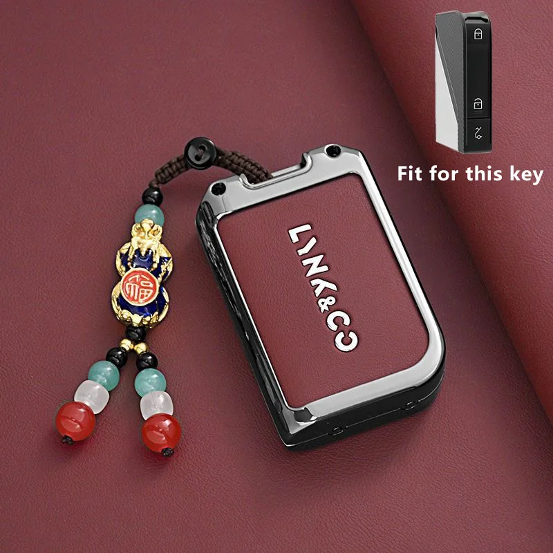 Autoschlüsseletui aus Zinklegierung für LYNK&CO 08 LYNKCO LYNK CO Link & Co 08 Fernbedienungsabdeckung Shell Schlüsselanhänger Halter Fob Zubehör – Detail 7