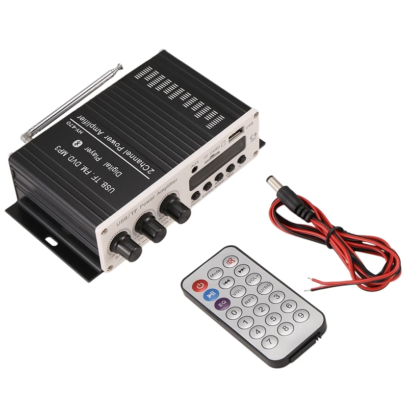 

12V Digital Audio Power Amplifier Bluetooth 5.0 HIFI Treble And Bass Audio AMP 20Wx2 For Home Theater Club Car Partym13k
