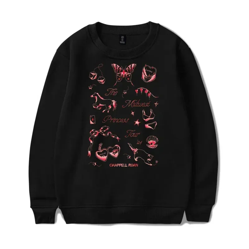 Chappell Roan Midwest Princess Tour 2024 Oversize Hoodie Women Men O-neck Long Sleeve Crewneck Sweatshirt Y2K Streetwear Clothes