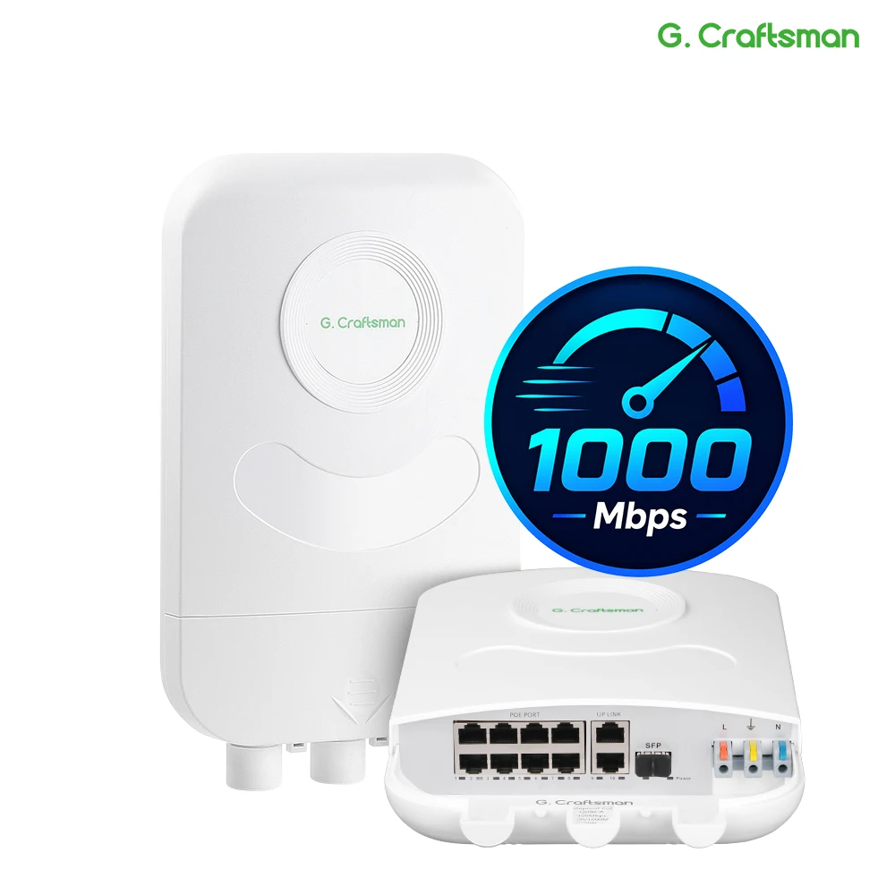 c-gc-q08cb-switch-poe-esterno-a-8-porte-impermeabile-2ge-sfp-uplink-ieee-8023af-at-1000mbps-30w-porta-distanza-100m-gcraftsman