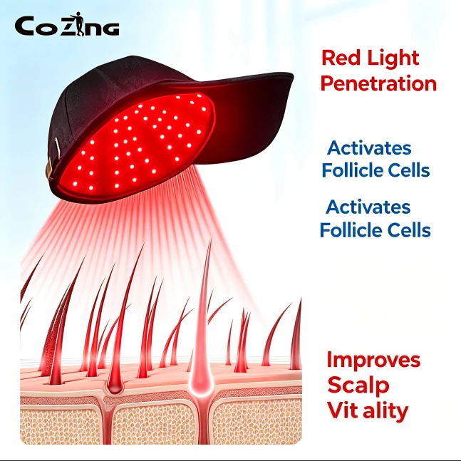 Hair Regrowth Cap with Deep-Penetrating Red Light – Strengthens Roots, Controls Oil & Reduces Thinning