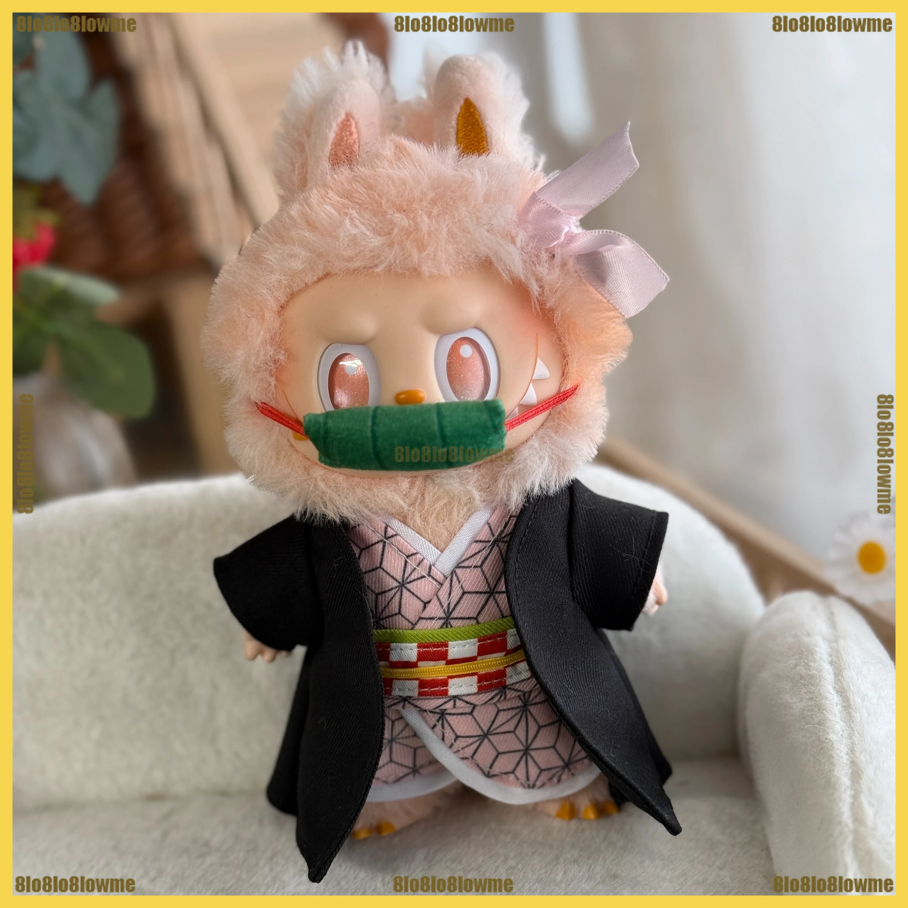 

Новый комплект одежды Nezuko Shinobu Labubu с героями мультфильмов Haori Tanjirou Zenitsu Inosuke Giyuu, мини-плюшевая кукла, аксессуары для одежды