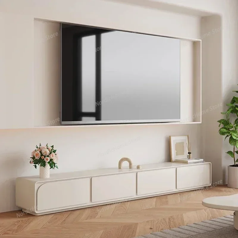 

Designer Luxury Mid Century Comfortable ShowTrendy Floor Tv Cabinet Floating Rattan Drawer White Single Gamer Unique Furniture