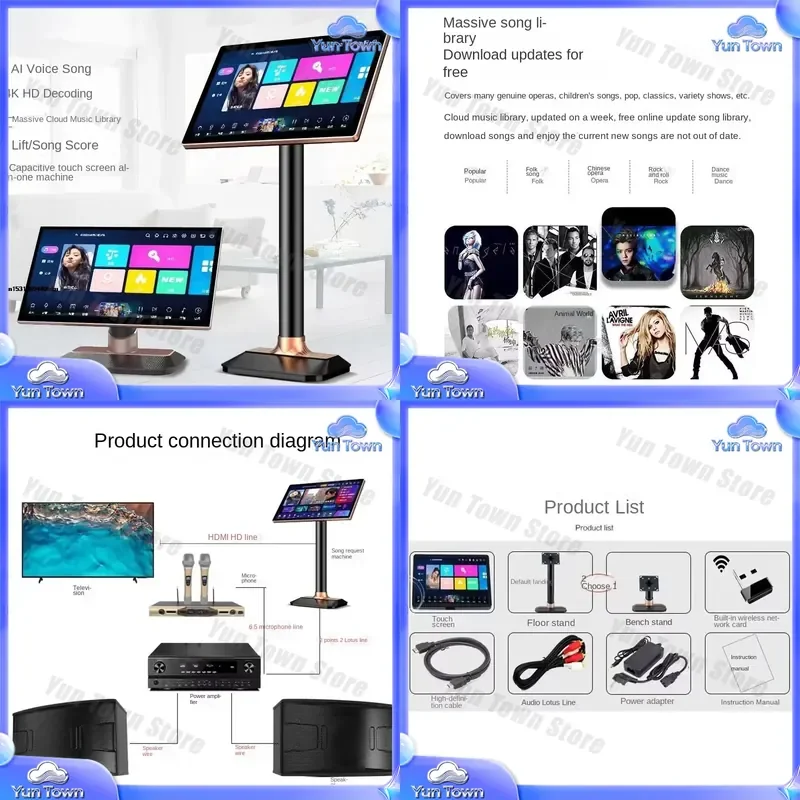 for 2026 Voice Dual System Jukebox for Home KTV Capacitive Touch Screen All-in-One Karaoke Machine Audio Player