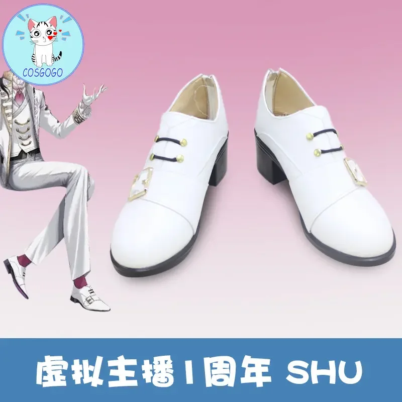 Nijisanji VTuber Luxiem Shu Yamino Cosplay Shoes Boots Anime Game One Anniversary Fancy White Shoes Women Men Game