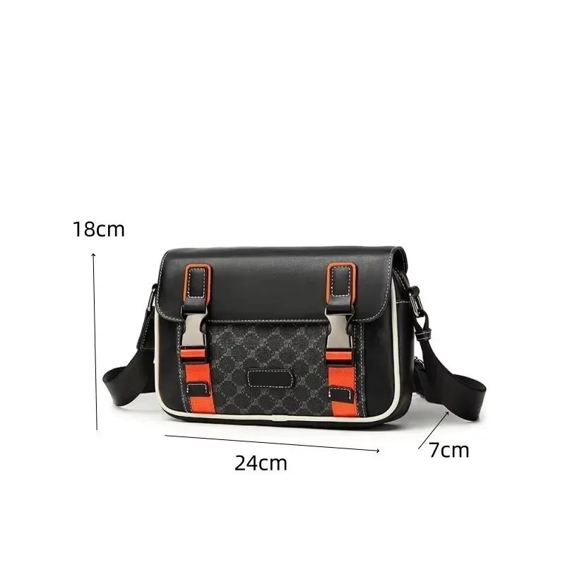 Fashion Plaid Messenger Bag Men Fashion Floral Print Shoulder Messenger Bags For Men Satchels Crossbody Bag Male Square Handbags