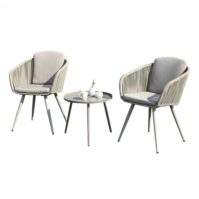 Garden Balcony Wicker Furniture Set Rattan Tables And Chairs Patio Teak Round Table - Rattan Furniture For Garden Balcony