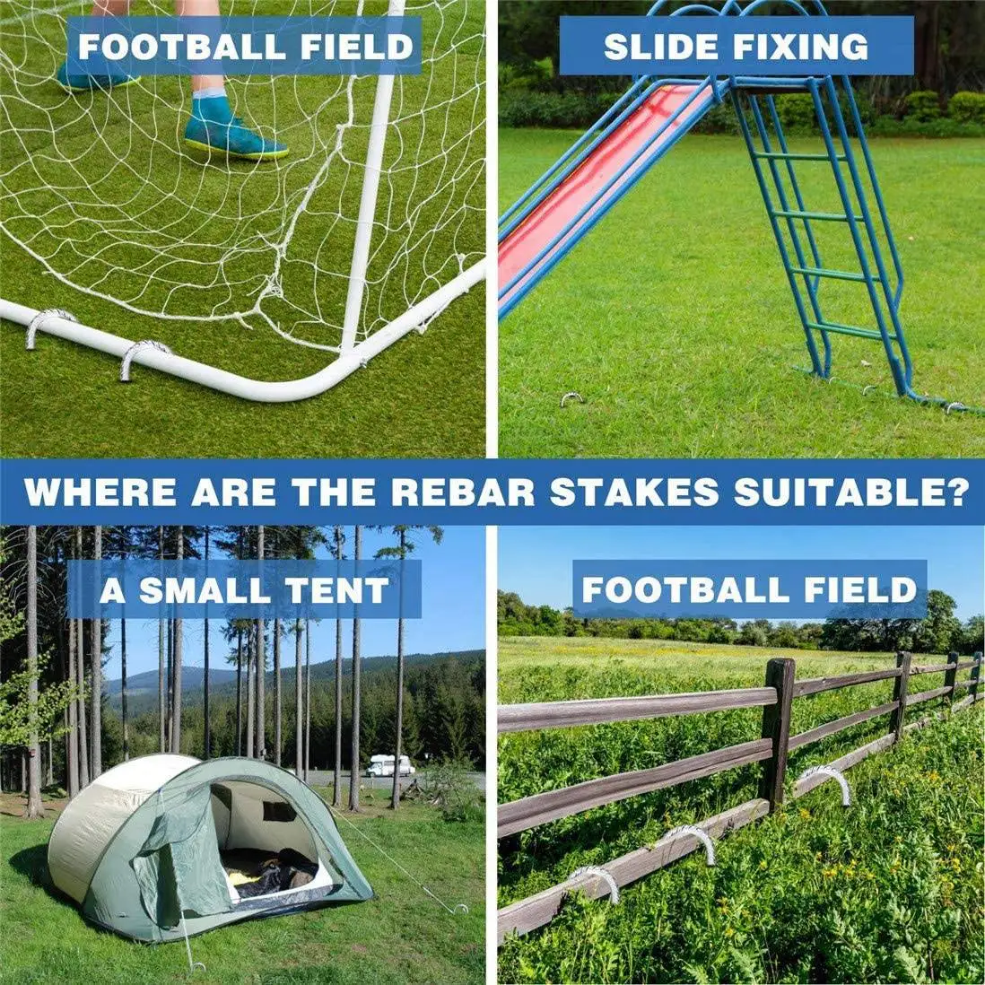 

A21I-6 шт. садовые колья для арматуры, гвозди для палатки, U-образные колышки из оцинкованной стали, садовые якоря, сверхмощные штифты для пейзажа, 12 дюймов