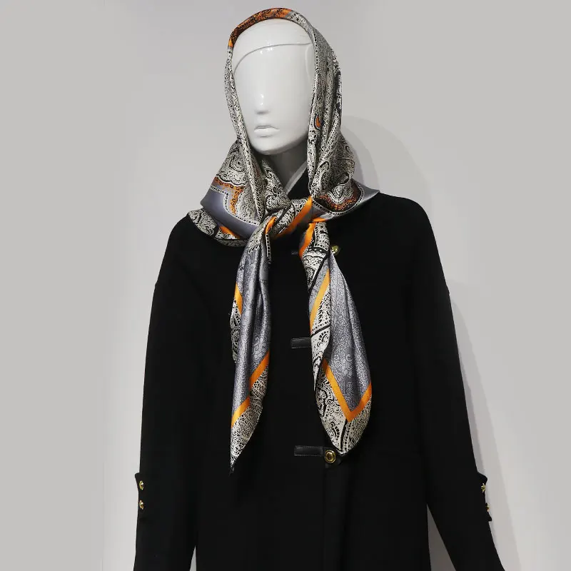 Printed Silk Scarf, Versatile Elegant, 100% Mulberry Silk Scarf, Warm and Warm Scarf, Dual-Purpose Shawl Gauze Scarf