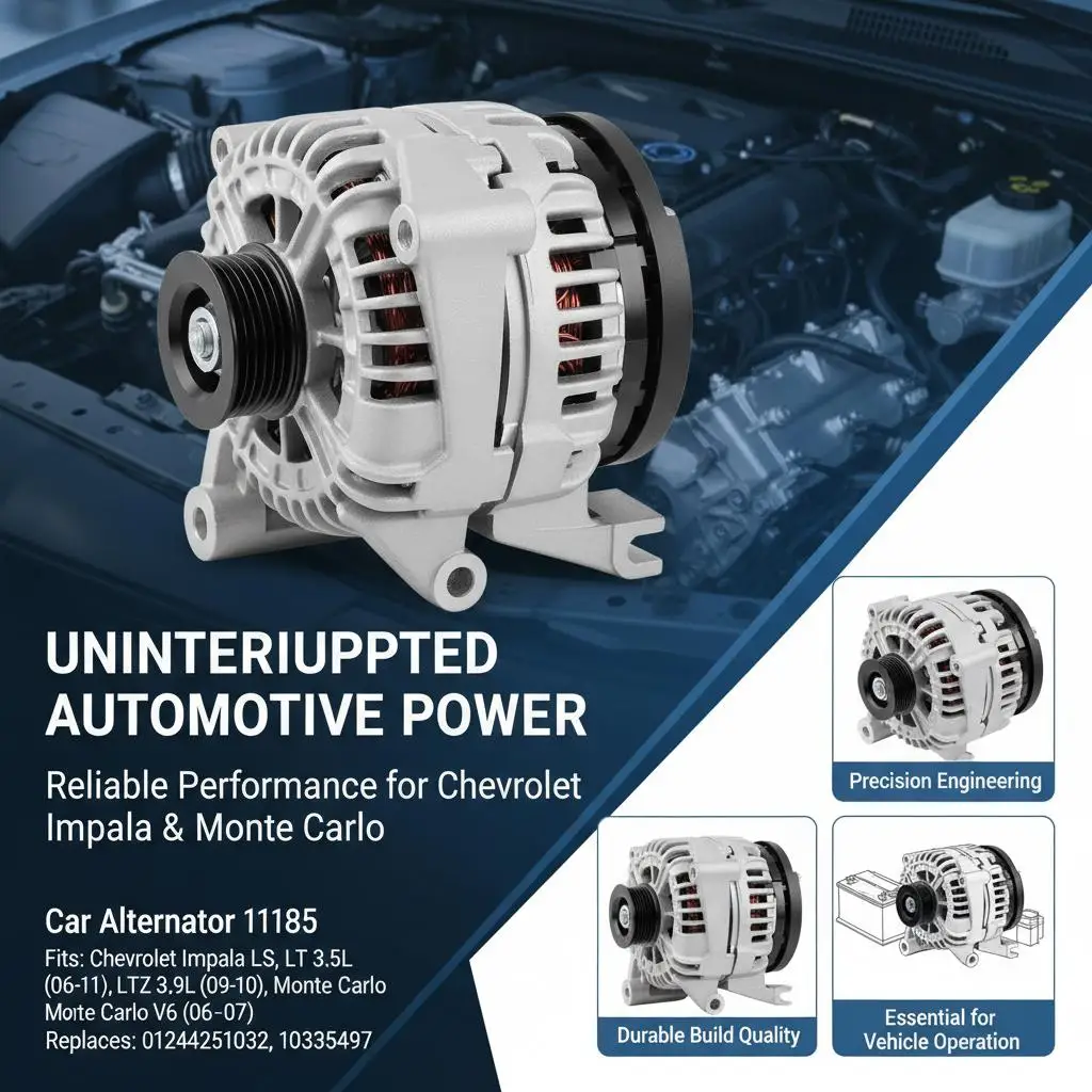 Alternateur de voiture 11185, compatible avec Chevrolet Impala LS, LT 3,5L 2006-2011, Impala LTZ 3,9L 2009-2010, Monte Carlo