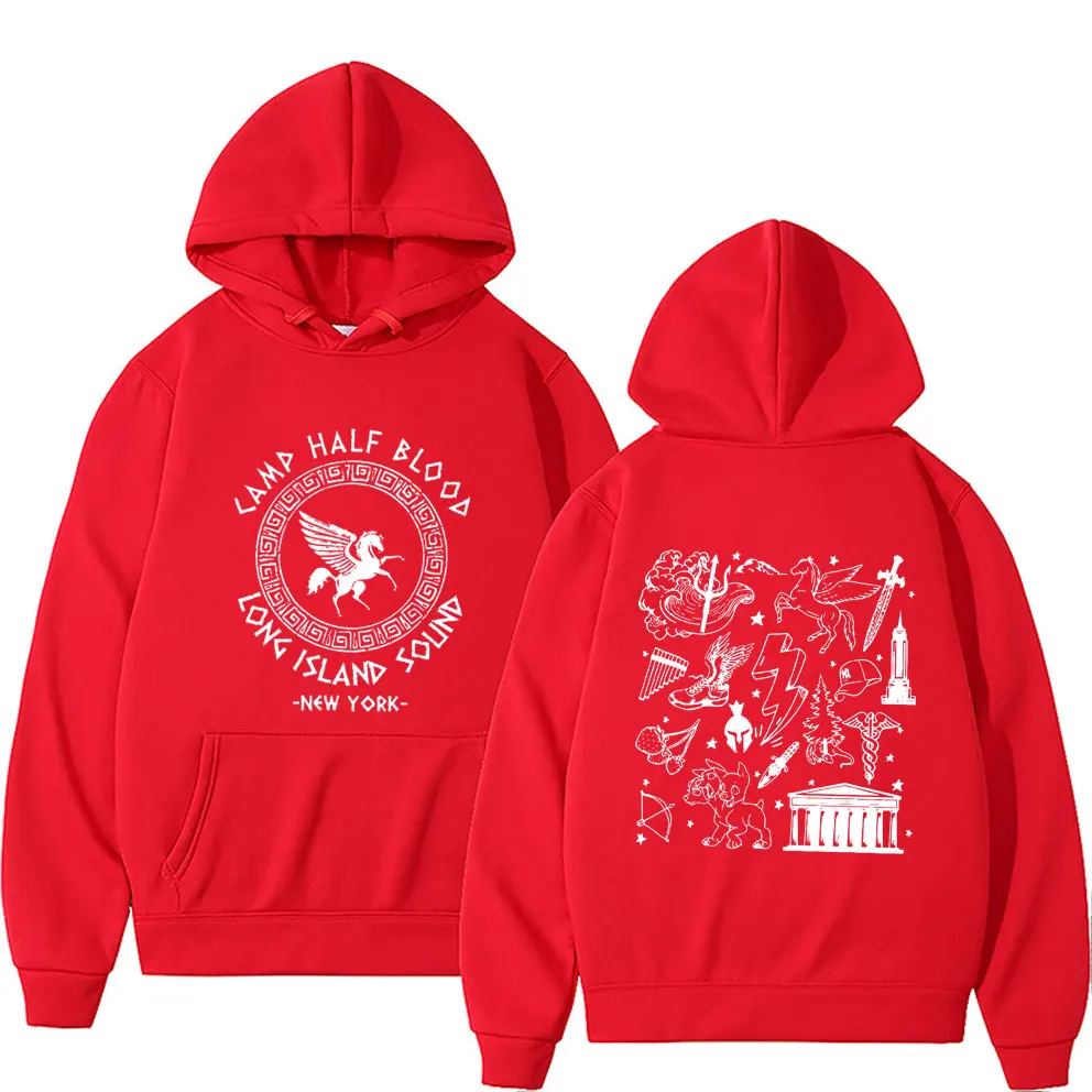 Sudadera con capucha con estampado gráfico de Camp Half Blood para hombre y mujer, sudaderas clásicas Vintage de gran tamaño, sudaderas informales