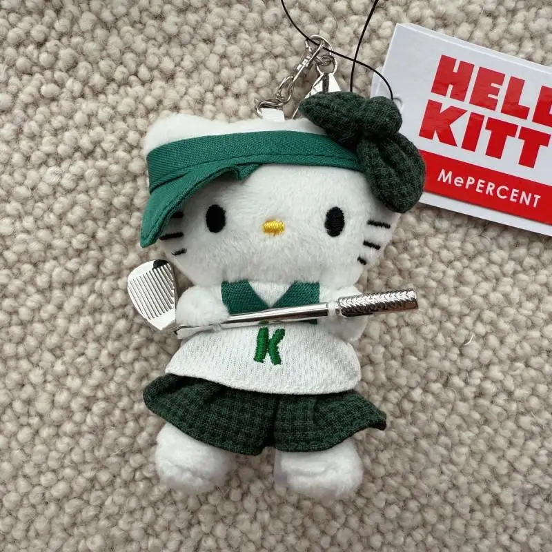 Authentic Product with Tag Exercise Hello Kitty Play Golf Green Skirt Plush Doll Crossbody Bag Hanging Ornaments Classmates Gift