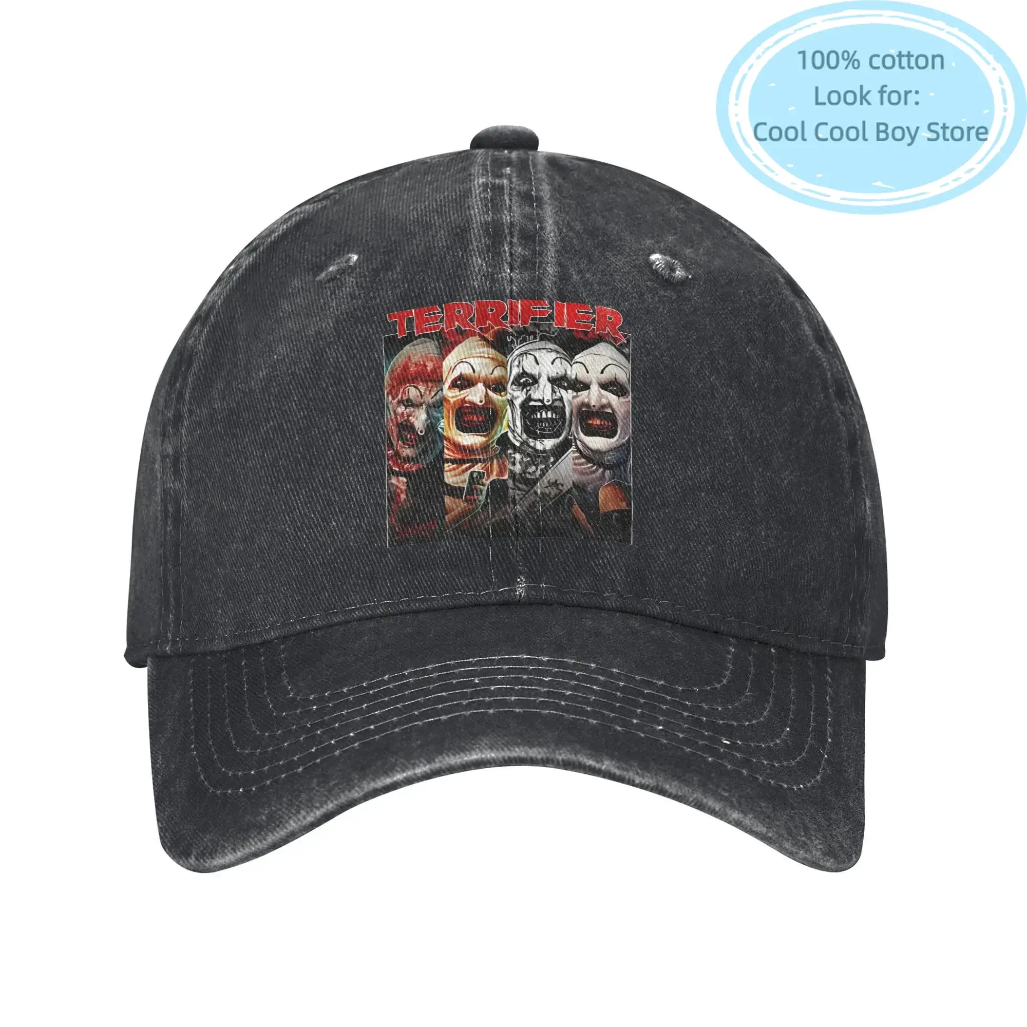 Terrifier Clown Faces Unisex Baseball Caps  Distressed Cotton Caps Hat Fashion Outdoor Workouts Gift Sun Cap