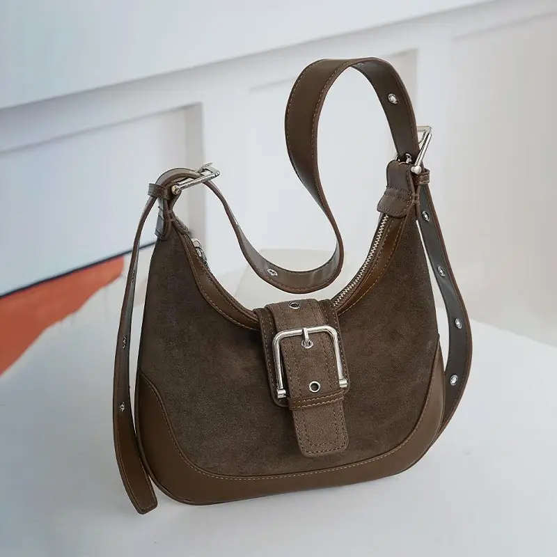 

Брендовая матовая сумка через плечо, седельная сумка с регулируемой пряжкой, женская сумка подмышками, высококачественная сумка через плечо большой вместимости