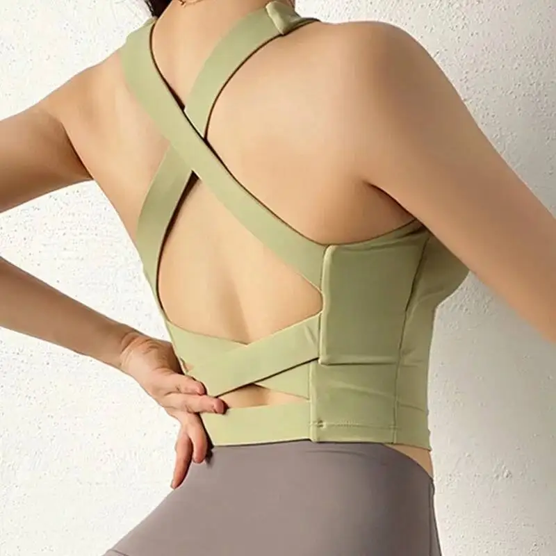 

High Impact Sports Bra Red Yoga Bras Women Shockproof Push Up Brassiere Spots Top Crop Underwear Fiess Gym Shirt Sportswear