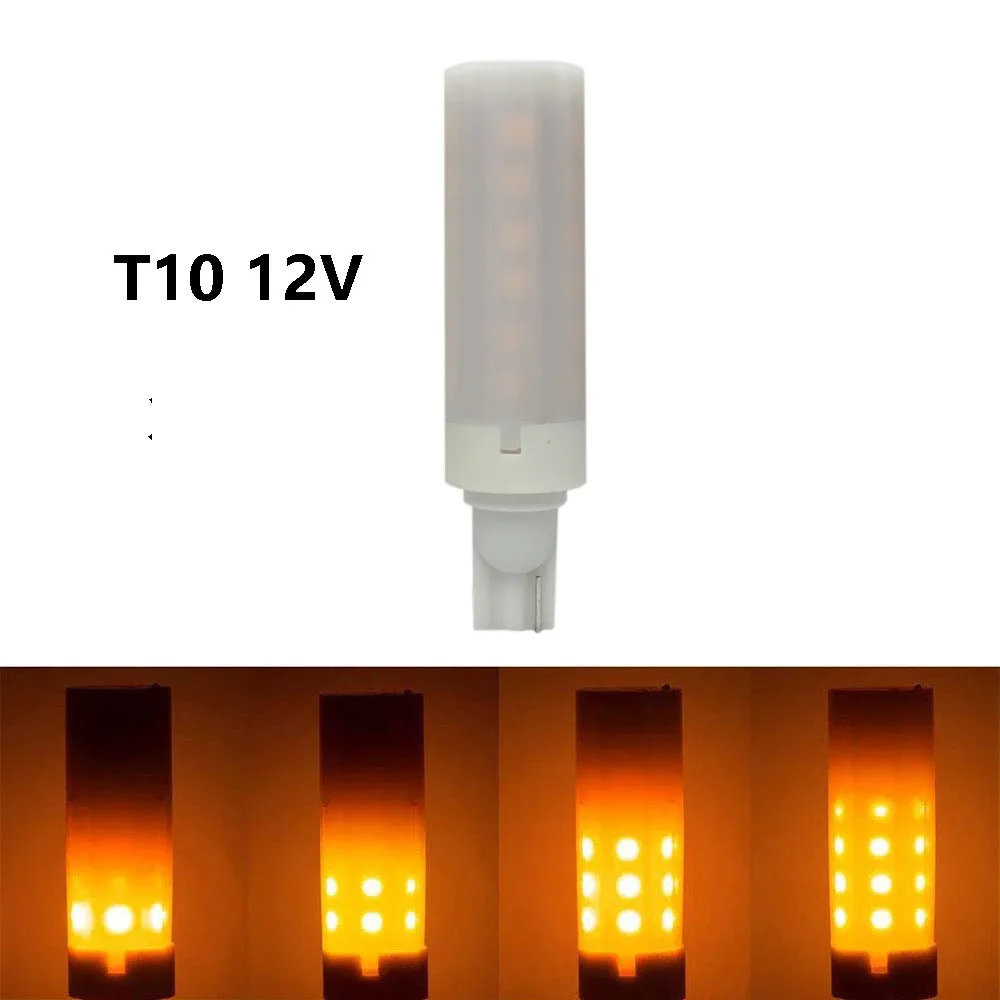 5pcs T10 12v  LED Flame Fire Lamp Dynamic Yellow Amber Orange 1700K 1800k 1900k Signal Light Turning Light Pendant Wall Light