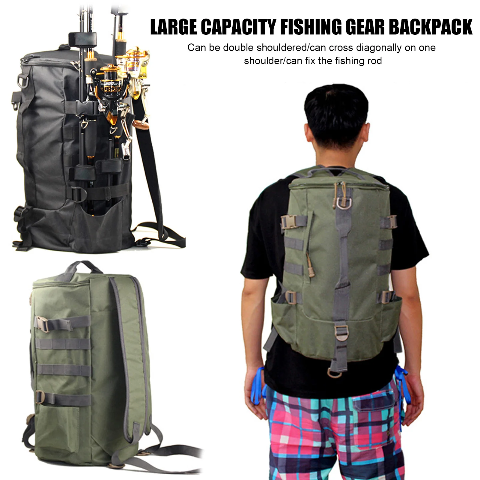 Outdoor Fishing Tackle Carrier Bag Ergonomic Comfort Design Multi-purpose Bag Suitable for Saltwater Fishing