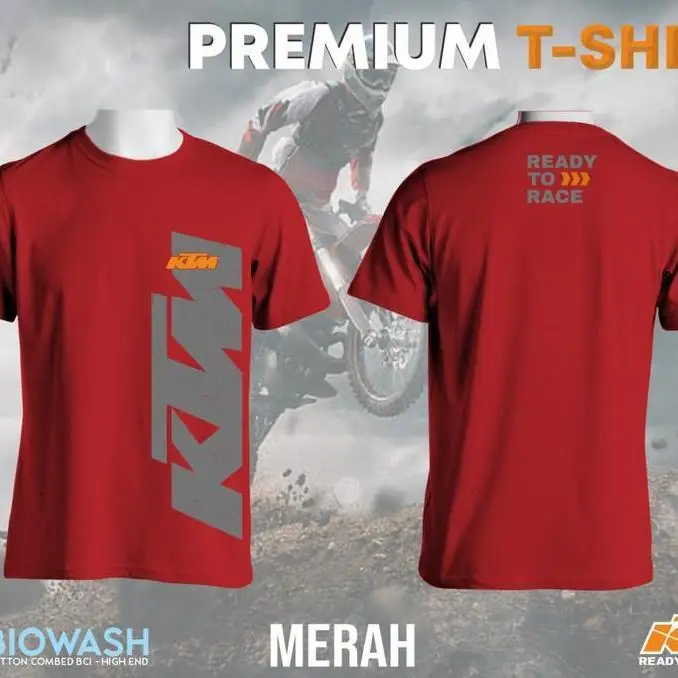 2026 Men's 100% Cotton KTM Ready To Race Print T-Shirt Summer Casual Daily Wear Motocross Rider Graphic Tee