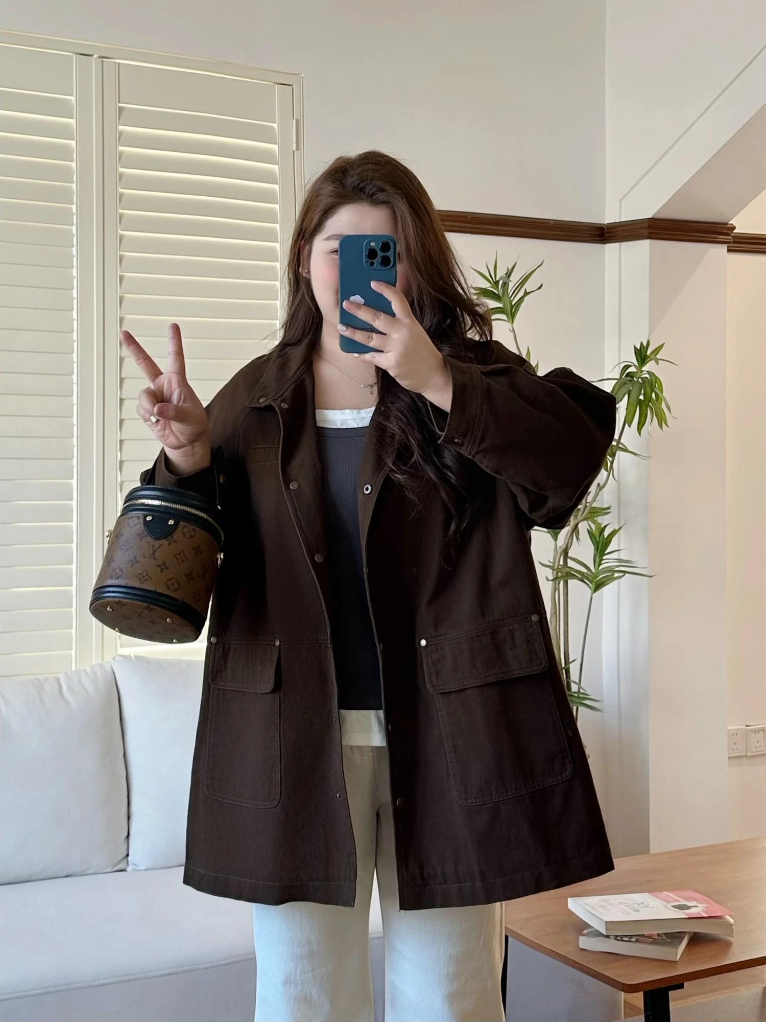 

Модная свободная рабочая куртка больших размеров для женщин, новая весенняя модель, повседневная удобная хлопковая куртка с длинными рукавами