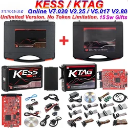 Online EU Red Kess V2 V5.017 Online 2.80 KTAG 7.020 2.25 OBD 2 Car Trucks ECU Chip Tuning Kit Unlimited Repair Kit with Toolbox