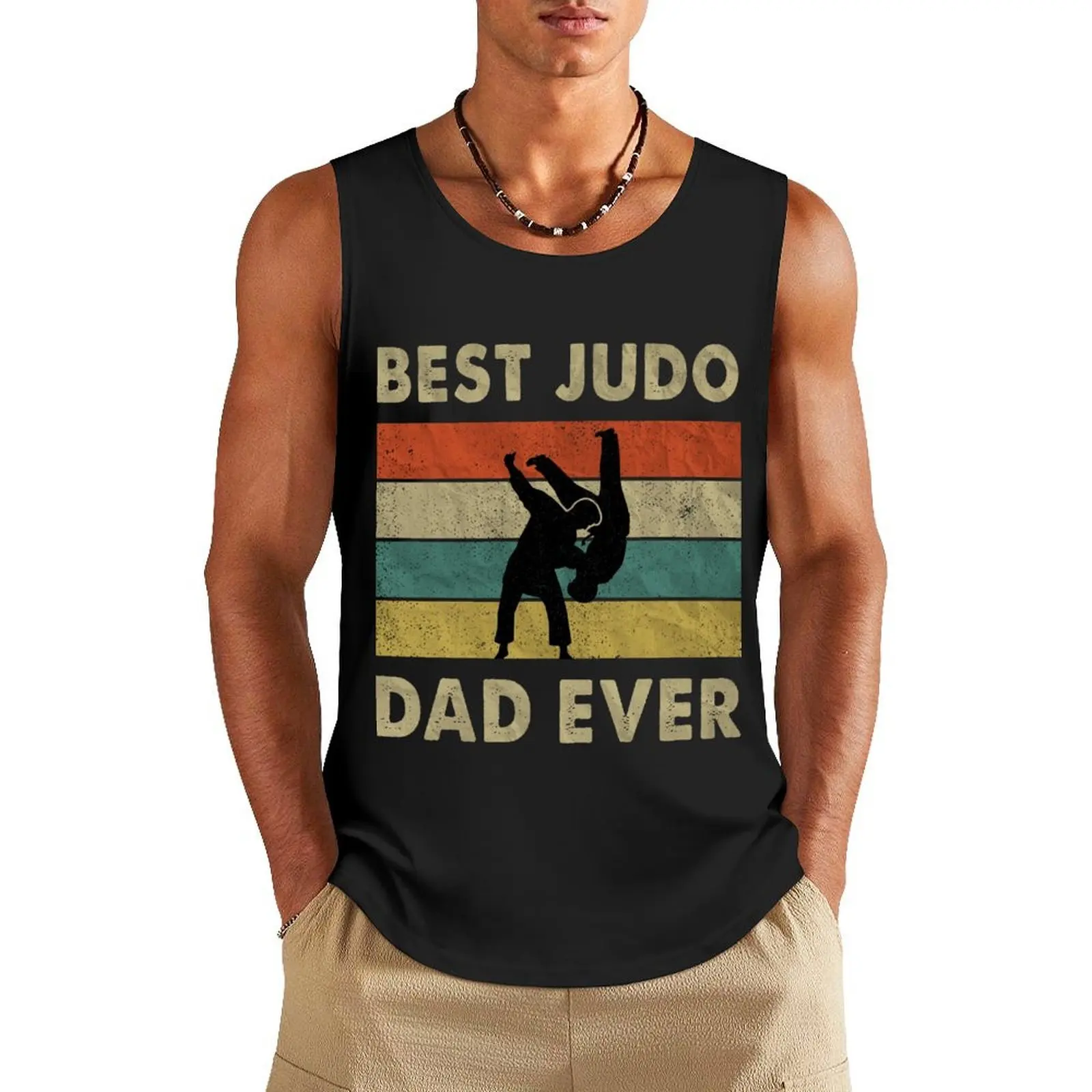 

Best Judo Dad Ever Vintage Judo Father's Day Tank Top sleeveless gym t-shirts man gym clothes man fitness Bodybuilding shirt