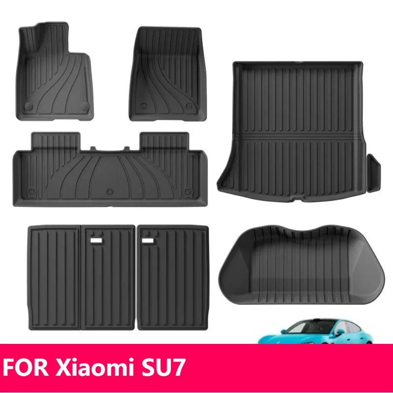 

Xiaomi SU7 автомобильные коврики TPE 3D водонепроницаемые аксессуары для интерьера черный коврик для багажника для внедорожника авто набор ковриков