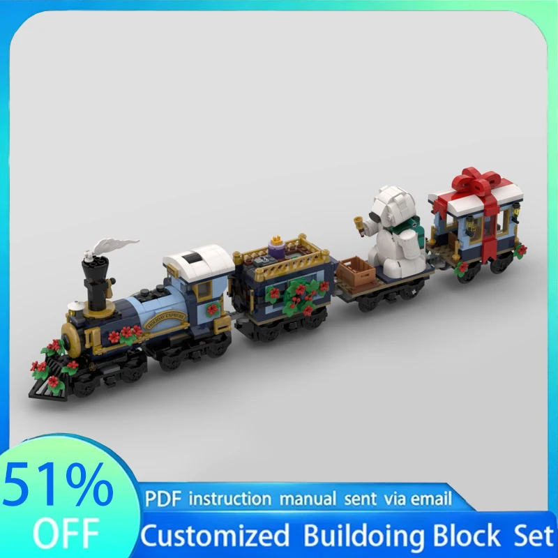 1062PCS Holiday Express Train MOC Model Motorized Power Function Improved Building Blocks DIY Assembly Toy Collection Gift Ideas
