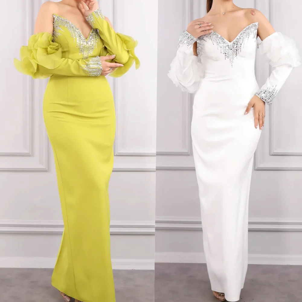 

Customized Retro Satin Sequined Flower Sheath Sweetheart Long Dresses Cocktail Dresses Casual Simple Elegant Exquisite High Qual