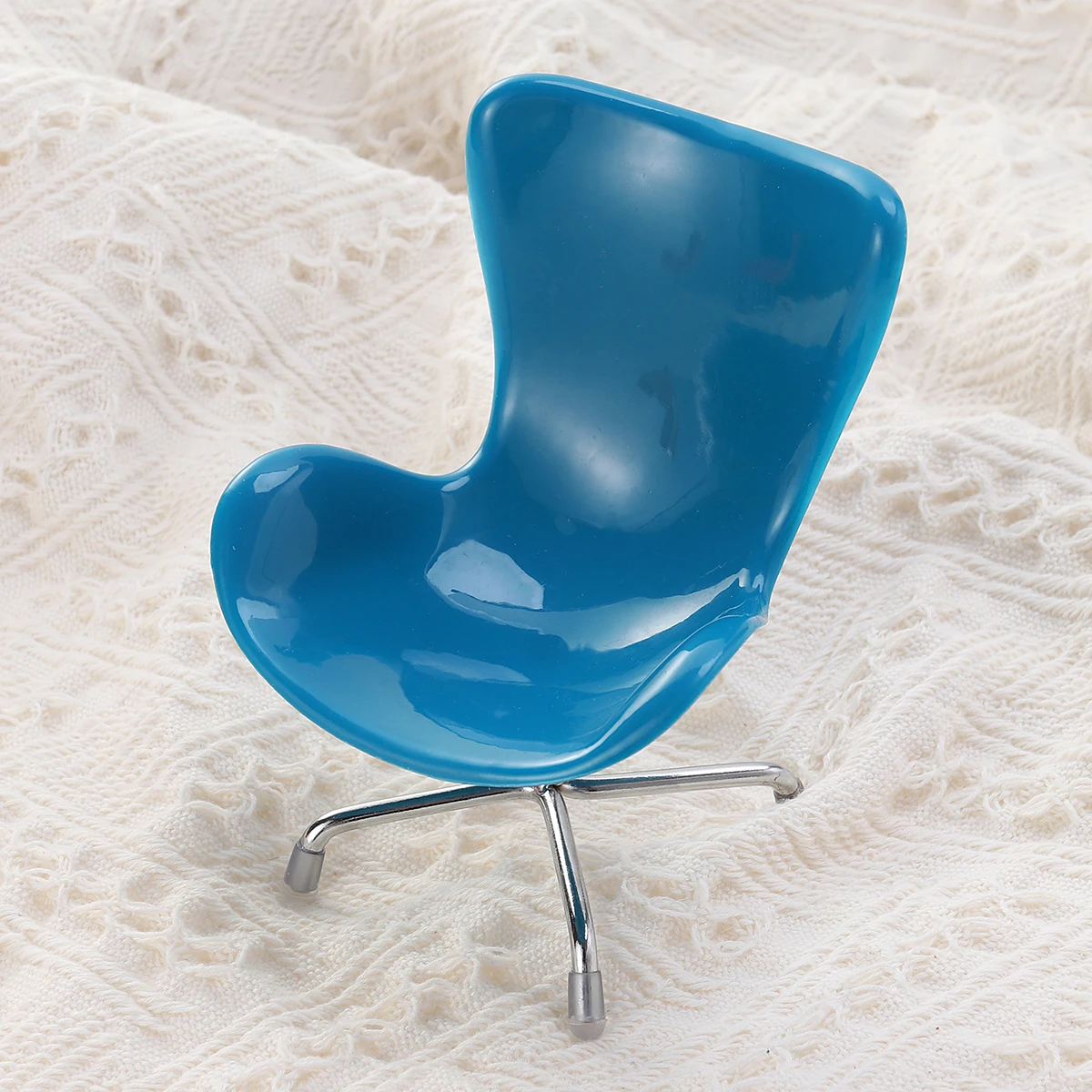 เก้าอี้คอมพิวเตอร์ขนาดเล็ก 1 ชิ้น ฐานพลาสติกและโลหะ สำหรับกรงแฮมสเตอร์หรือเม่น เฟอร์นิเจอร์ขนาดเล็ก เก้าอี้ทรงไข่ ของตกแต่งสำหรับสัตว์เลี้ยงขนาดเล็ก