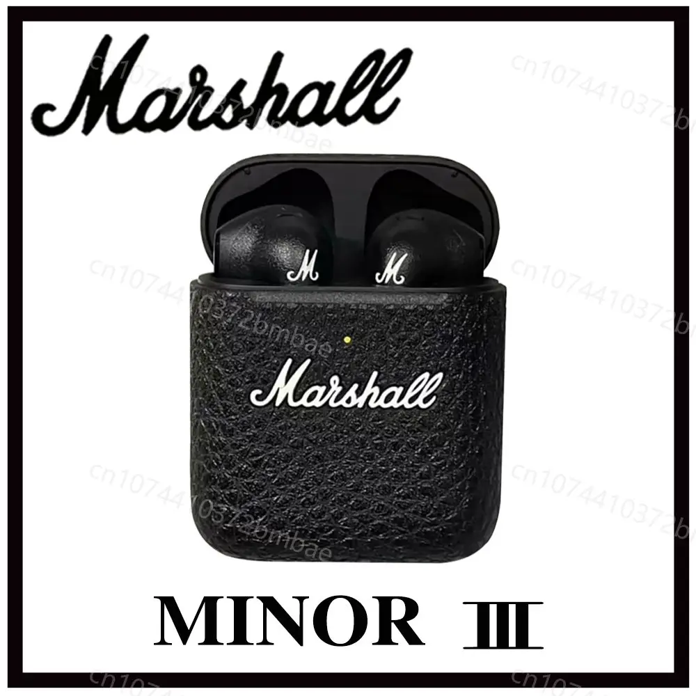 Marshall MINOR III 휴대용 무선 헤드폰, HIFI 사운드 블루투스 이어폰, 충전 케이스 포함, 스포츠 세미 인이어 헤드폰