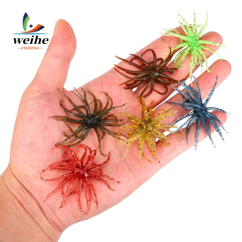 WEIHE 6 Stück Schwimmende Seeigel-Softköder für Outdoor-Angeln Angelköder – Detail 9