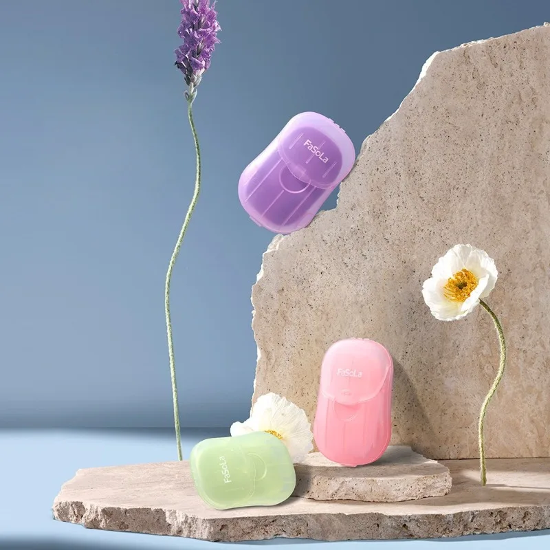Travel Portable Disposable Soap Sheet Plant Extract Fresh Scent Hand Wash Soap Paper Box Packed