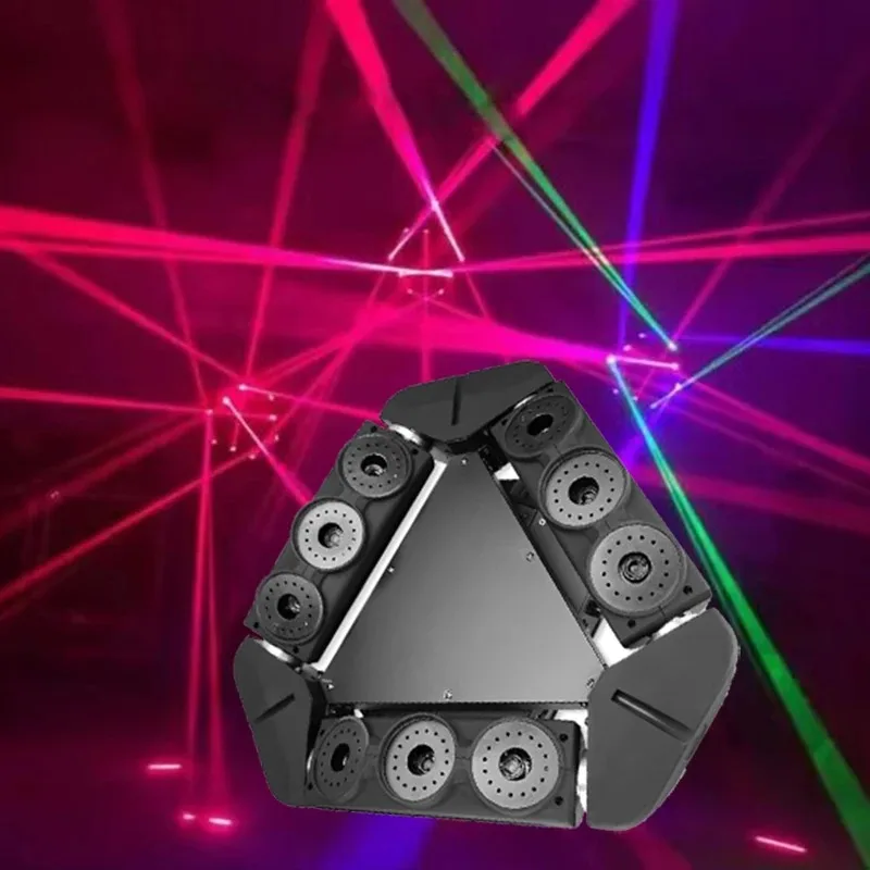 Neues Design, hochwertiges 16-Kanal-RGB-Spinnenlicht DMX512, 9 Augen, Spinnen-Moving-Head-Laserlichter für DJ, Disco, Bar, Show, Bühnenbeleuchtung