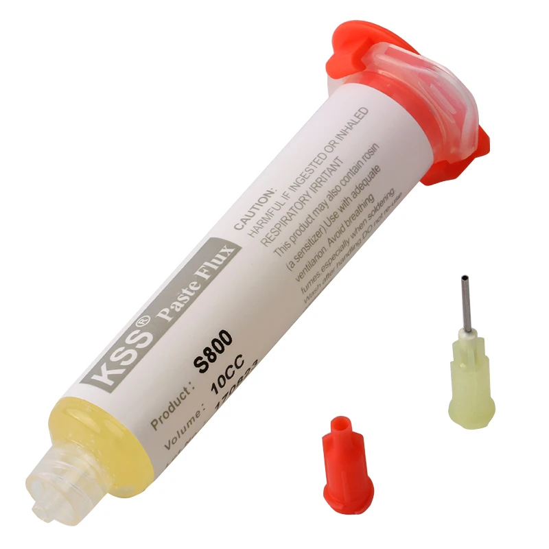 2pcs/lot Soldering paste Flux Welding Flux for soldering smd Bga flux Dispensing needle KSS S800 10CC Flex glue Welding Flux