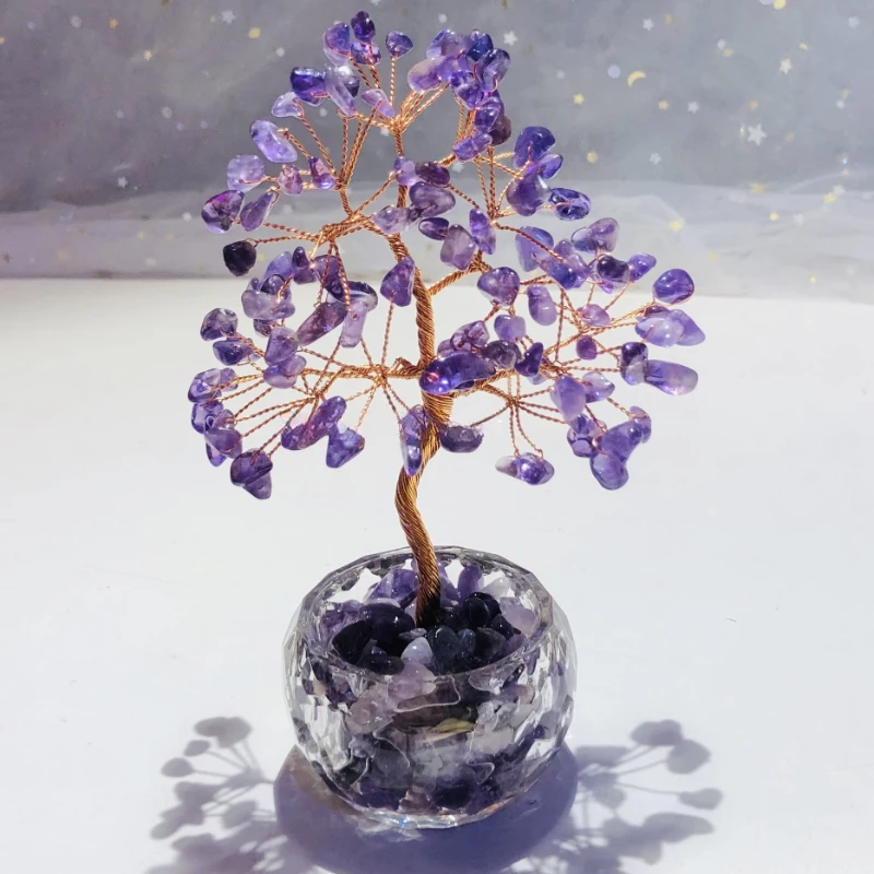 

1 Pc Money Tree Glass Flower Pot Decoration Craft Ornaments Housewarming Gift Home Decoration Feng Shui Decoration Blessing