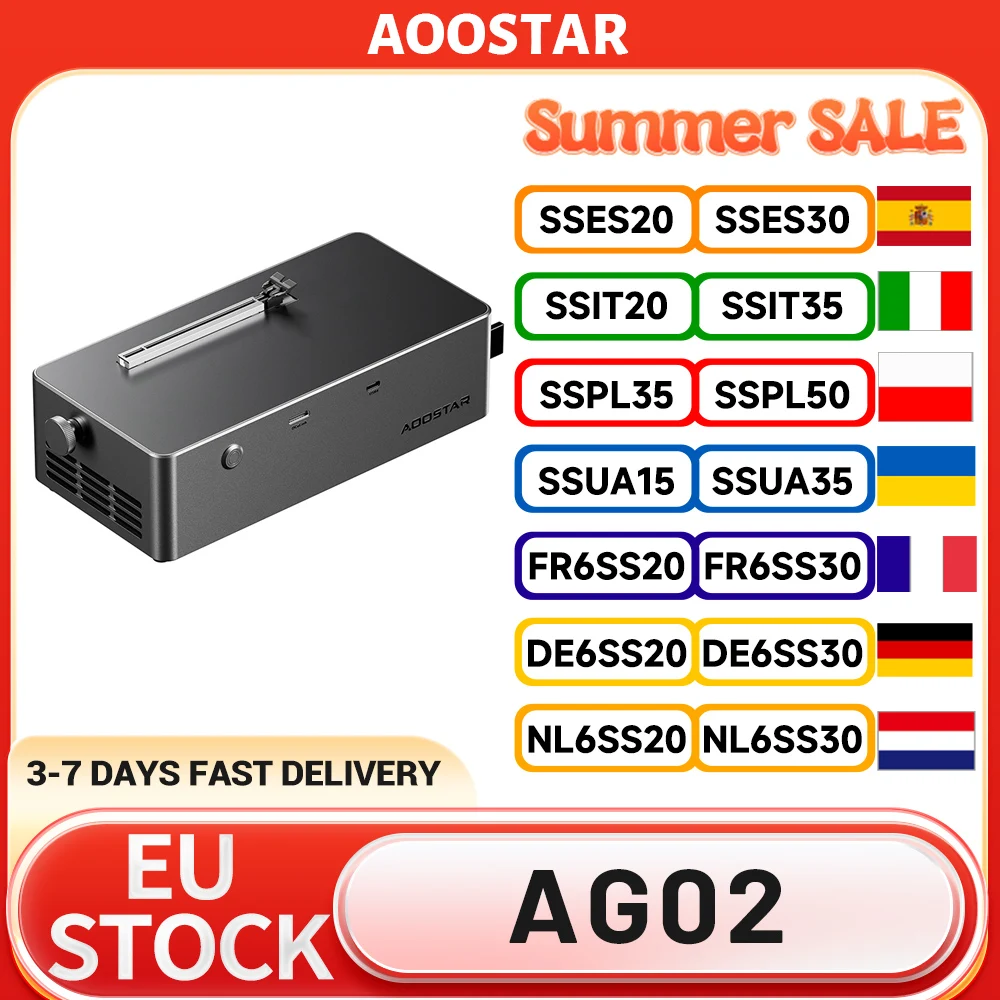 Station d'accueil eGPU AOOSTAR AG02 avec ports Oculink et USB4, alimentation intégrée 800W, charge inversée 100W, prend en charge l'interface TGX