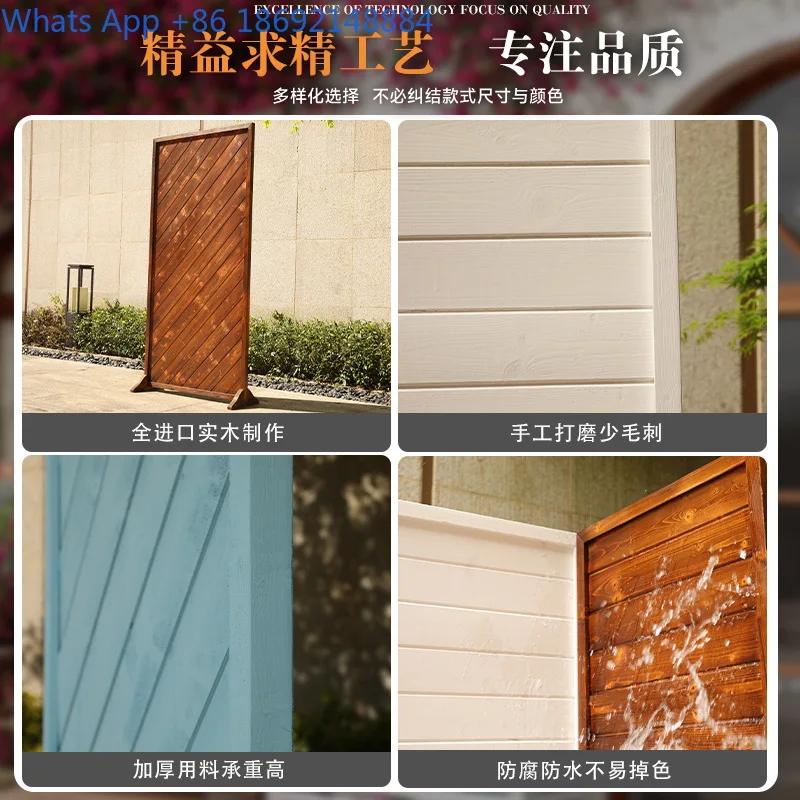 Garden Fence Gate Outdoor Pressure Treated Wood Door Double Swing Yard Railing Villa Courtyard Entry Simple Small Door