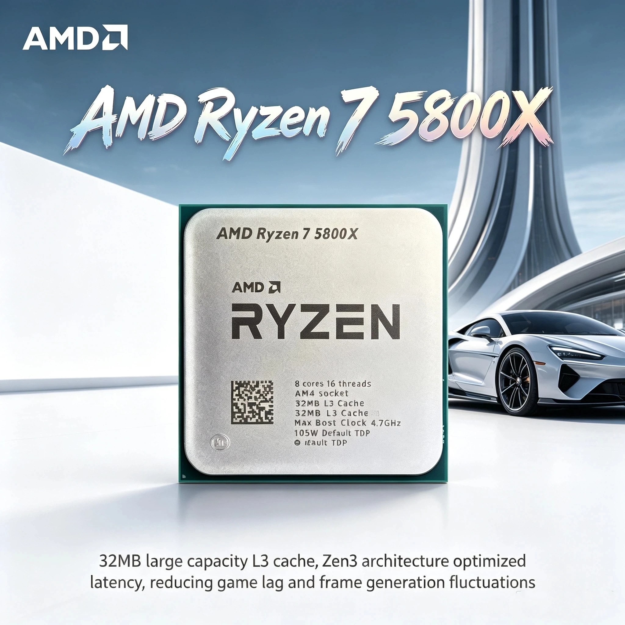 AMD R7 5800X General-Purpose Power CPU 8-Core 16-Thread Desktop Processor AM4 Home Office Gaming 7nm