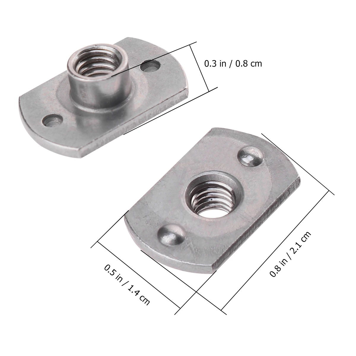 

15pcs Stainless Steel Welding Nuts Silver Grey Threaded Inserts for Wood Metal Outdoor Hardware Pronged Tee Nut Carbon