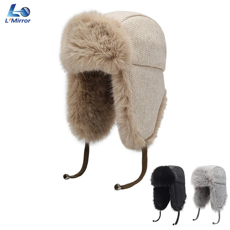 

Adults Winter Cozy Plush Ushanka Russian Hat Windproof Full Hood Earflap Hat Warm Cold Proof Ski Hunting Cycling Trapper Hats