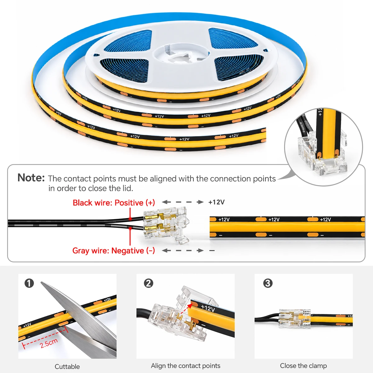 Under Cabinet LED Light kit Cuttable COB LED Strip Touch Sensor Dimmable Switch DIY Book Shelf Wine Display Cases Wall Panel Dec