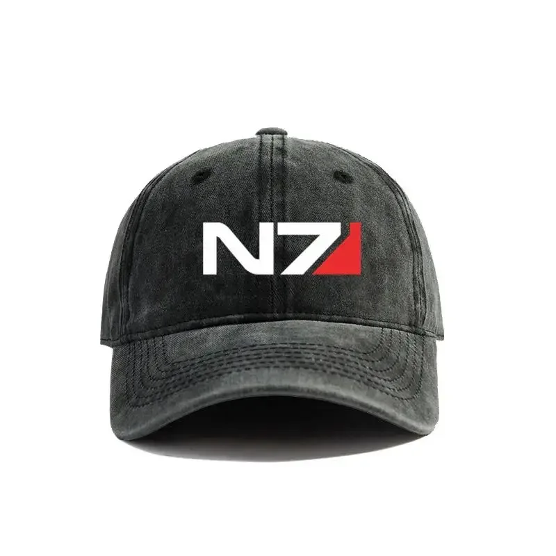 New  Mass Effect N7 Baseball Caps Distressed Hats Cap Men Women Retro Outdoor Summer Adjustable N7 Hats Fashion