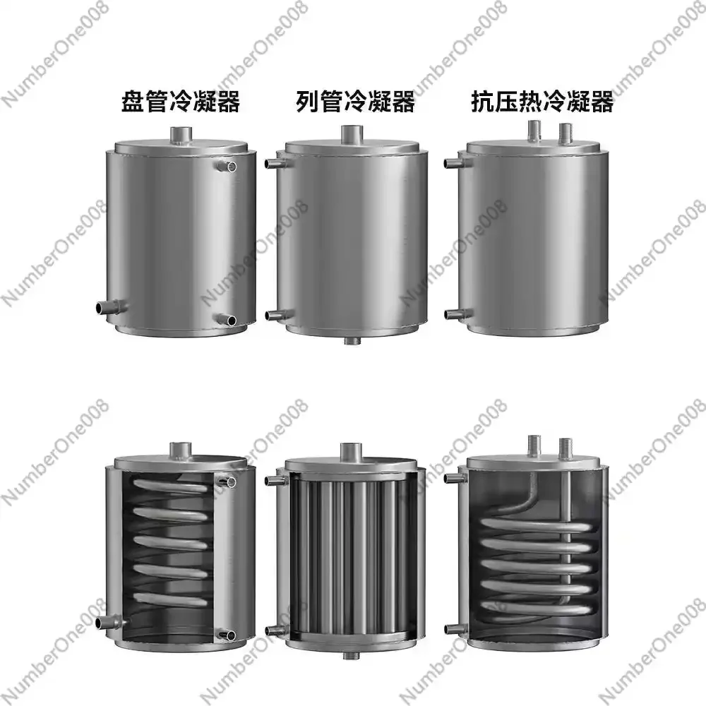 180 Coil Condenser Heat Exchanger 180 Tube Cold And Hot Water Distillation Brewing Equipment Condensation 304 Stainless Steel