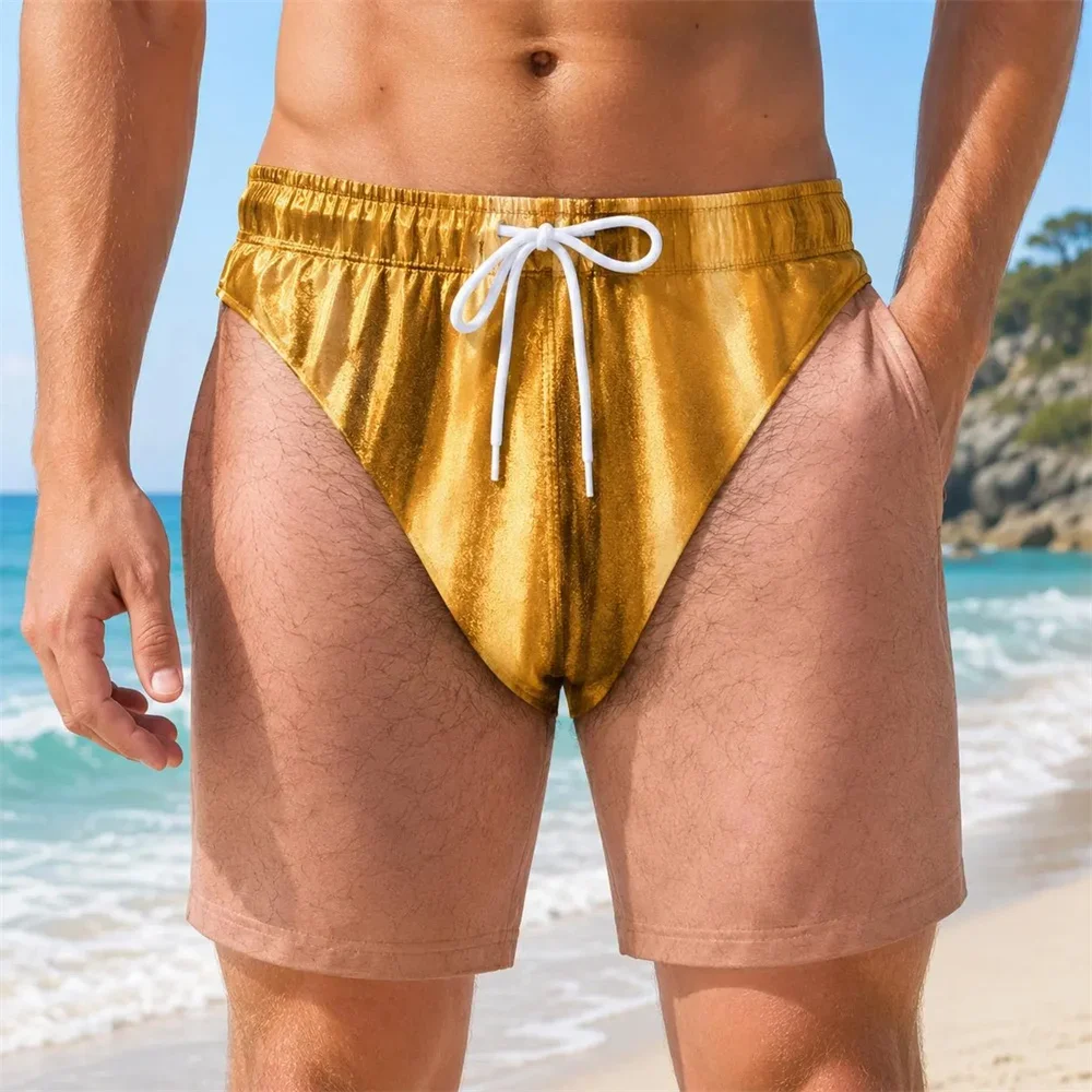 2026 Fake-Butt-Badehose für Männer, Leopardenmuster, für Strandpartys, lustiges Geschenk für Freund oder Ehemann, passend für die ganze Familie – Detail 7