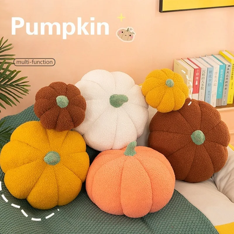 Cozy Pumpkin Plush Pillow Soft Knit Cushion for Living Room Office Nap Home Decor Ins Style Lounge Accent Great for Gifting