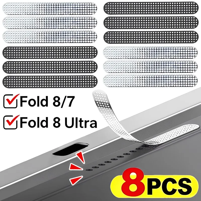Metal Dustproof Net Sticker for Samsung Galaxy Z Fold 8 Ultra Anti-dust Anti-Scratch Mesh Protective Cover for Galaxy Z Fold 8/7